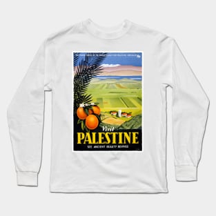 Vintage Travel Poster Palestine Long Sleeve T-Shirt
